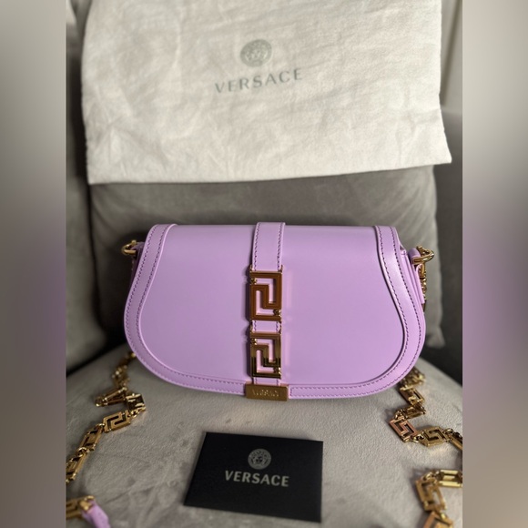 NWT Versace Greca Goddess Shoulder Bag in Baby Violet - Picture 7 of 12